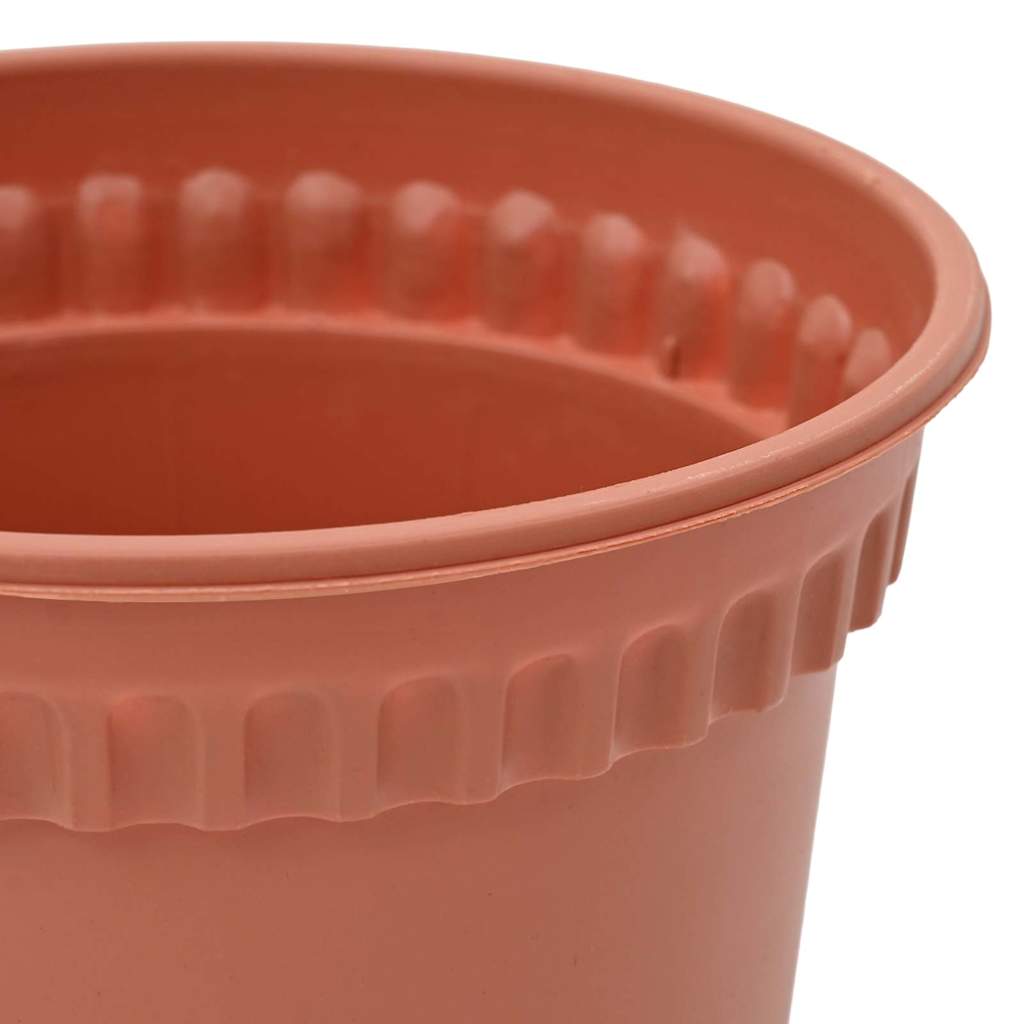 Flower Pots 6 Pcs Terracotta Red Ø 19 X 16 Cm Plastic