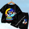 Fashion Anime Children's T-shirt Set Sonics The Hedgehog Top Short Sleeve + Shorts Two-piece Set Girls Boys Cosplay Costume