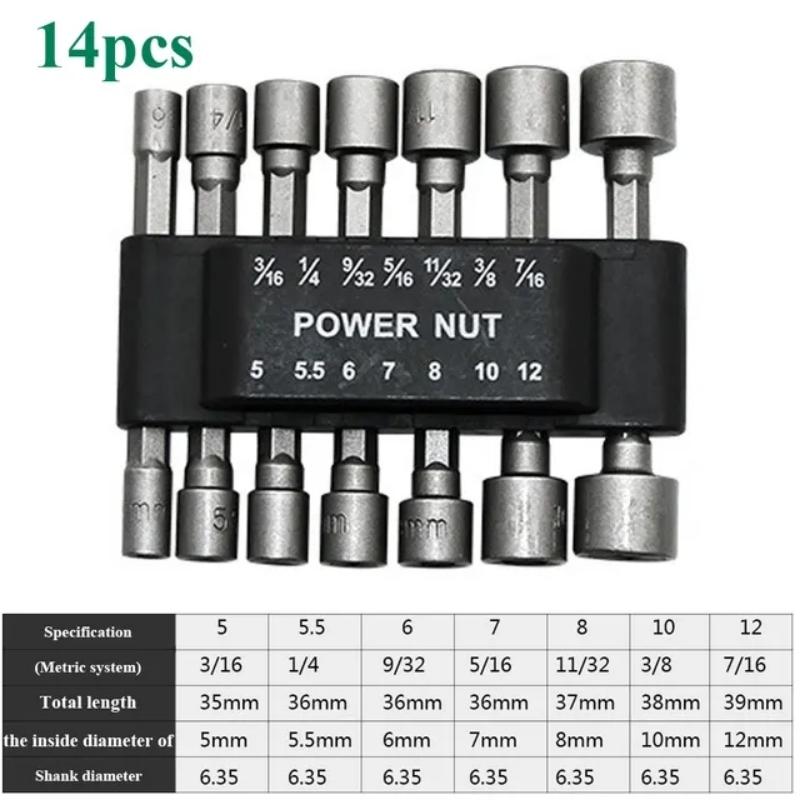 Powerful Socket Inner Hexagonal Wrench Hexagonal Handle Screwdriver Socket Extension Rod Pneumatic Screwdriver Insert Tool Set