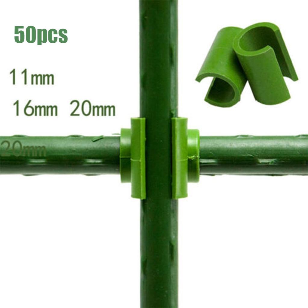 50pcs Plastic Plant Trellis Connector Clip Garden Vegetable Frame Rod Support Fixed Connector Pillars Stake Clips Supplies