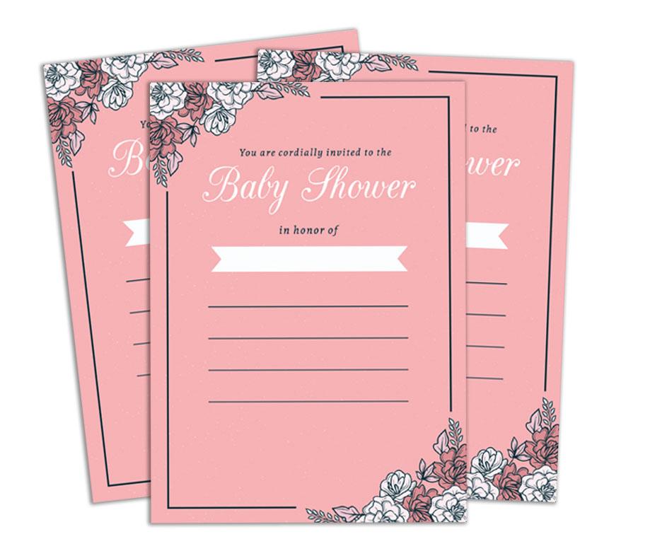 Darling Souvenir Baby Shower Invitation Card 28 Pcs Fill or Write In Blank Invites Printable Party Supplies