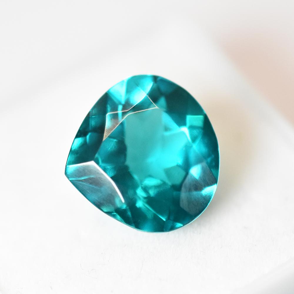 CERTIFIED 7.75 Ct UNIQUE Pear shape NATURAL Green Tourmaline Loose Gemstone