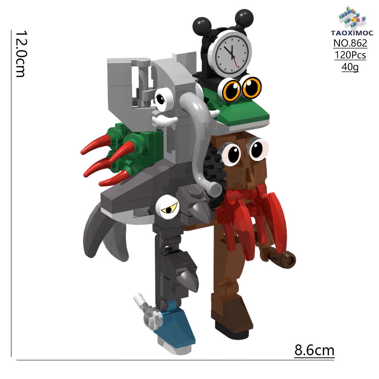 AI-Inspired Mountains and Seas Stick Figure Building Block Toy