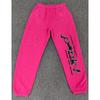 Heavyweight Fleece Lined Sweatpants Men Streetwear Spider Web Print Casual Pants