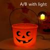 Halloween Trick or Treat Buckets Pumpkin Candy Basket Plastic Pail Candy Holder with Handle Orange Jack-o'-Lantern Party Favors