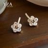 Zircon Flower Earrings - Elegant Japan & South Korea-Inspired Luxury Jewelry