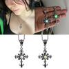Cross Pendant Necklace Punk Choker Luminous Stone Necklace Hip Hop Clavicle Chain Necklace Gothic Jewelry for Egirl Eboy