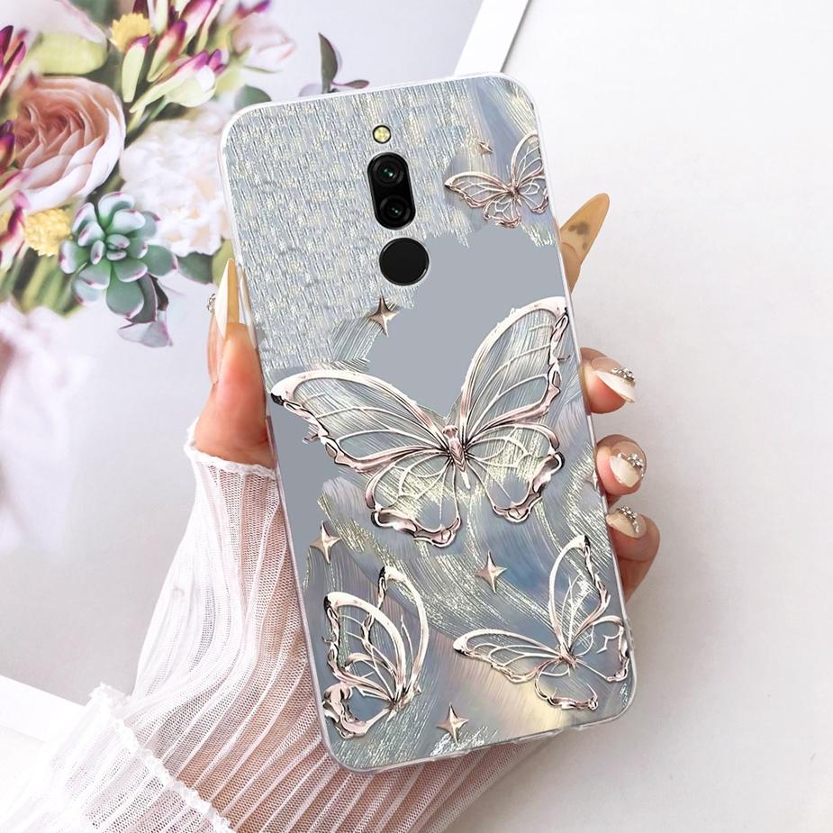 For Xiaomi Redmi 8 8A Case Luxury Flowers Butterfly Painted Cover Soft Slim Phone Case For Xiaomi Redmi 8A 8 Redmi8 Redmi8A Bags