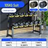 Pure Steel Decagonal Dumbbell Set with Rack