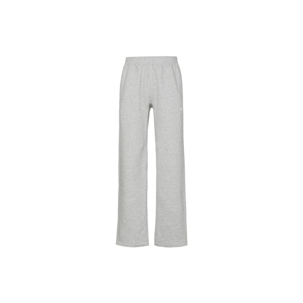 Nike Solid Logo Print Fleece-Lined Straight-Leg Knit Sweatpants Men Bottoms Grey 623455-063