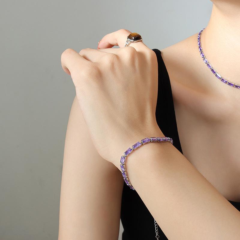 Colorful Geometric Square Chain Necklace: Women's 18K Gold-Plated Titanium Steel Choker