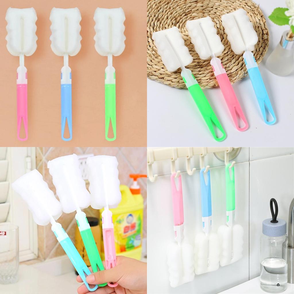 Multi-color Bottle Sponge Brush For Efficient Kitchen Cleaning And Wineglass Care