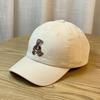 2024 Trendy Corduroy Baseball Cap with Little Brown Bear Design for Women and Men, Perfect for Spring and Autumn