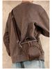 2025 Men's Vintage Leather Crossbody Bucket Bag - Casual Outdoor Shoulder Bag
