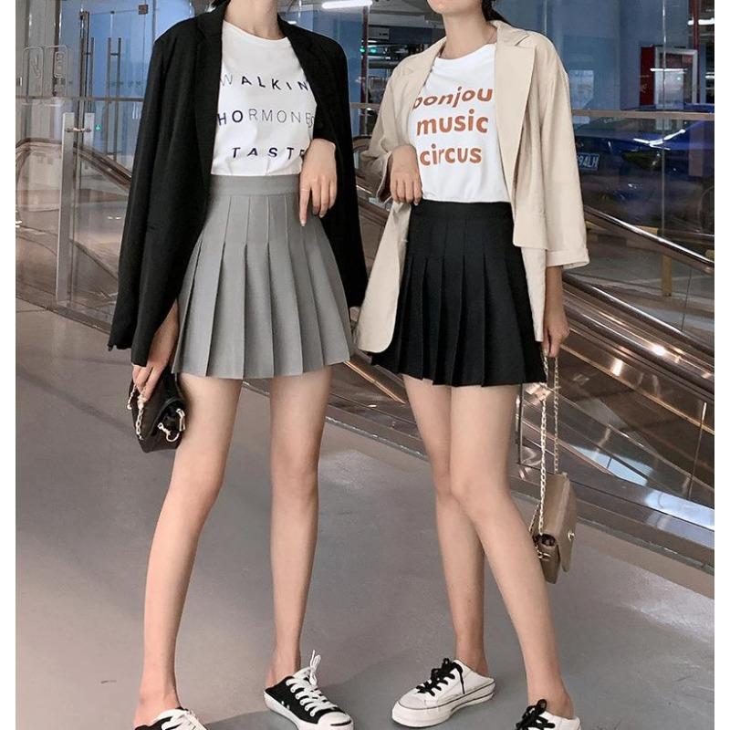 Summer Women Pleated Skirts Mini Skirt High Waist Skirts Girl's Sweet Korean Skirt