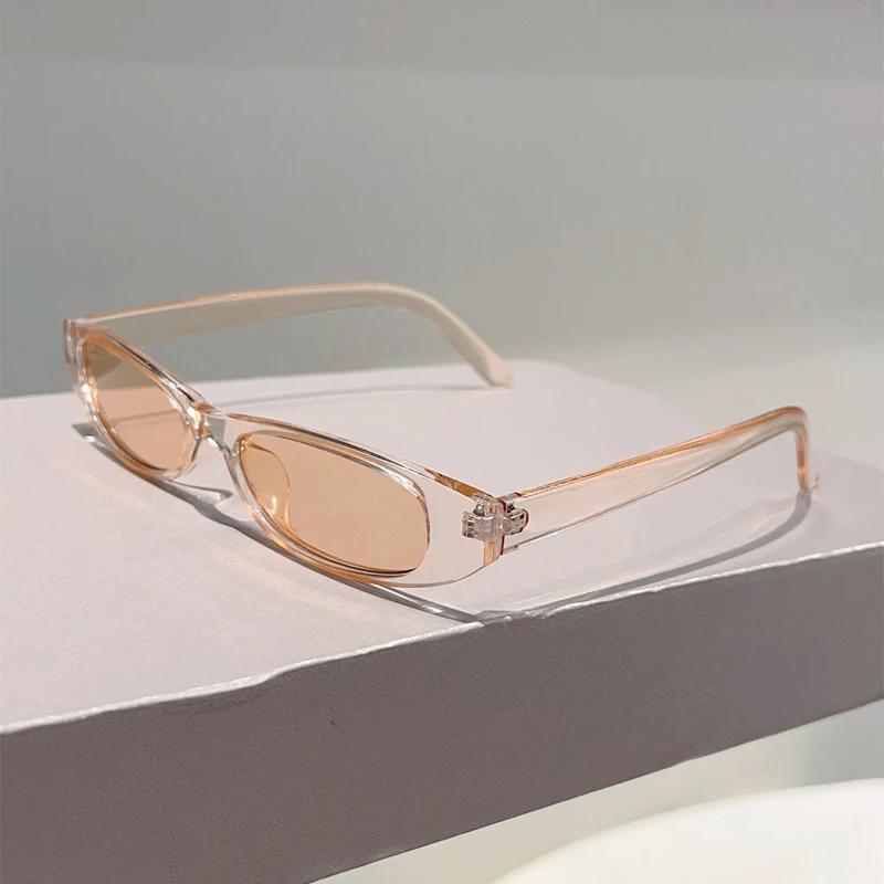 Narrow Oval Sunglasses Women  New Fashion Outdoor Decor Shades Trendy Luxury Brand Design Vacation Casual Sun Glasses