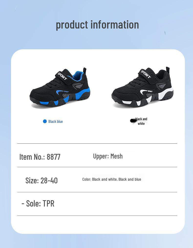 Kid's Casual 2025 Breathable Mesh Sneakers for Boys - Stylish & Comfortable Running Shoes for Older Children