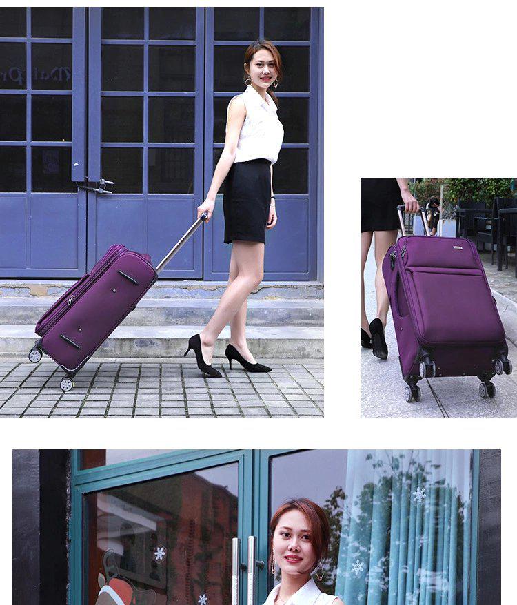 Large Capacity Oxford Cloth Trolley: 20-30 inch Suitcase with Universal Wheels and Password Lock for Men and Women, Ideal for Business Travel.