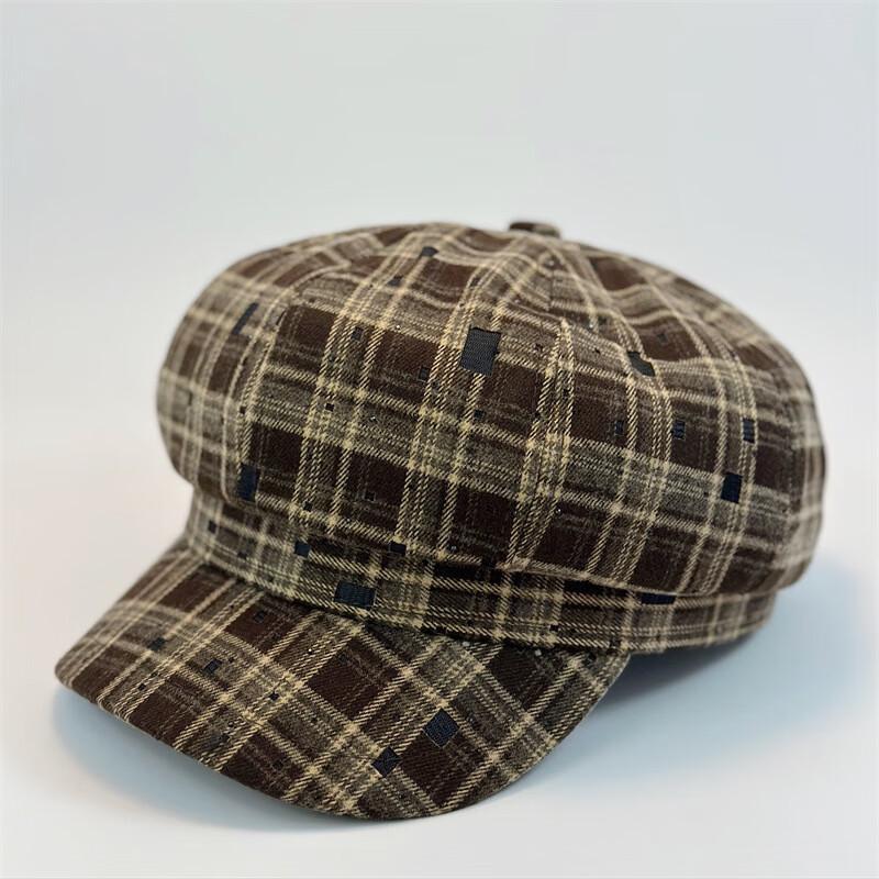 Женская ретро восьмиугольная шляпа художника в клетку