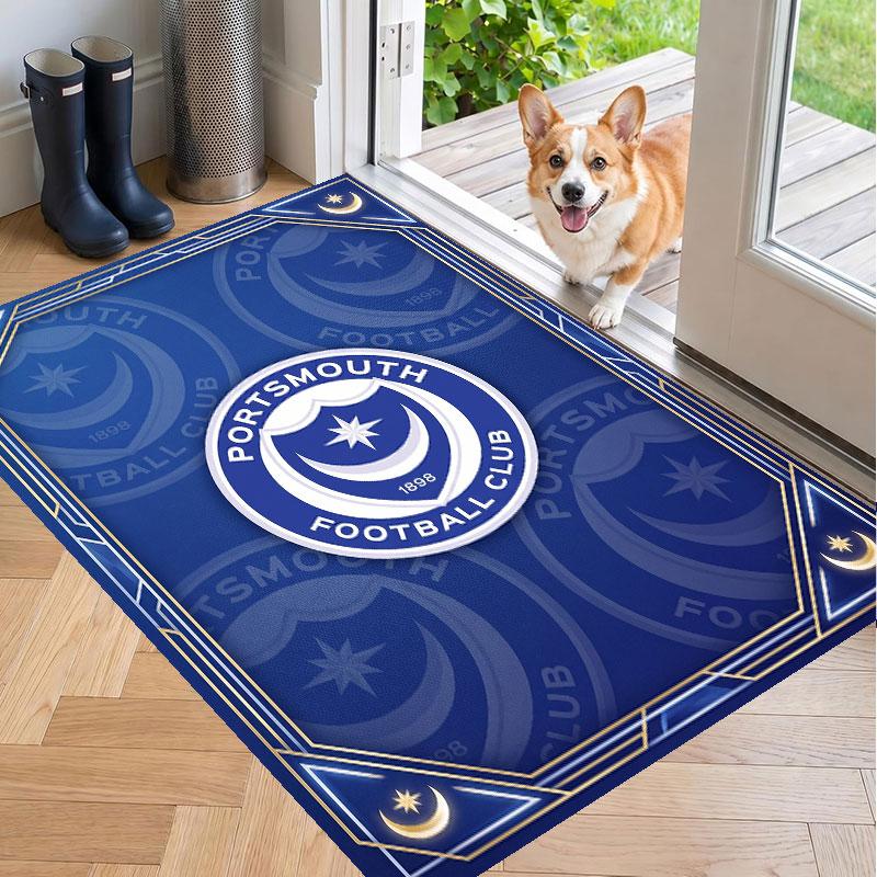 Soft Floor Carpet Portsmouth FC Pattern Area Rug Decorative Mat For Home Room Decoration