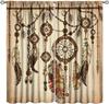 Colorful Dream Catcher Curtains Night Sky Stars Purple Feathers Curtain with Rod Pocket for Bedroom Living Room Decor Drapes