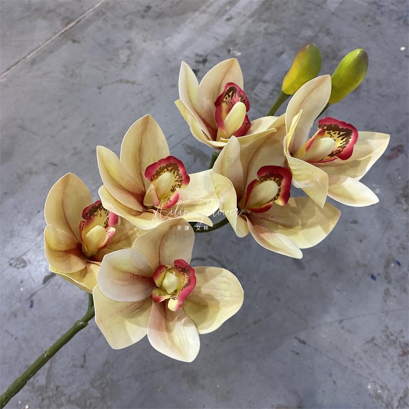 3D tištěná dekorace orchideje Cymbidium - Měkká a realistická umělá květina pro svatby a domácí dekoraci