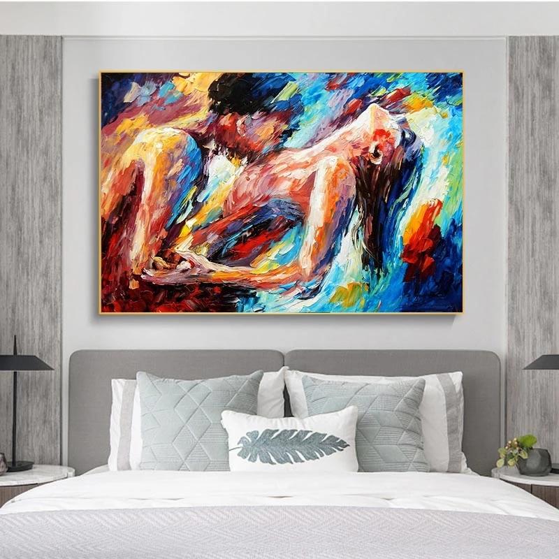 Abstract Passion Sexy Canvas Painting Modern Naked Woman and Man Posters and Prints Wall Art Pictures for Living Room Home Decor