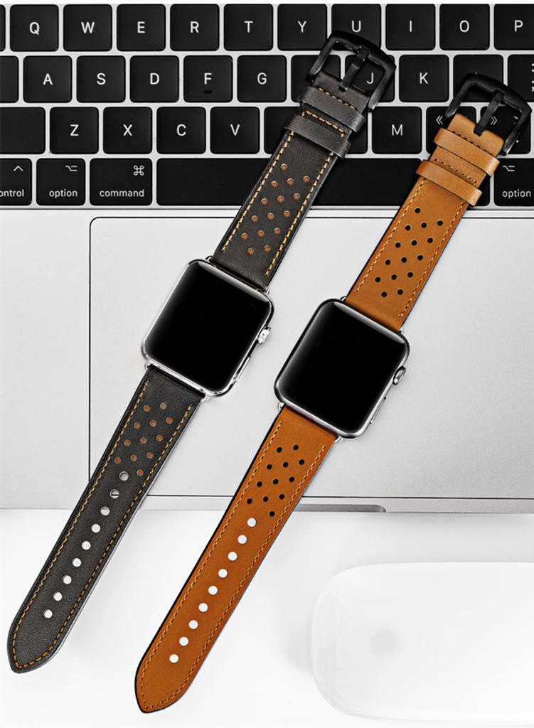 Leather strap For Apple Watch band 44mm 40mm iWatch band 42mm 38mm First layer cow leather bracelet apple watch serie 3 4 se 6 7