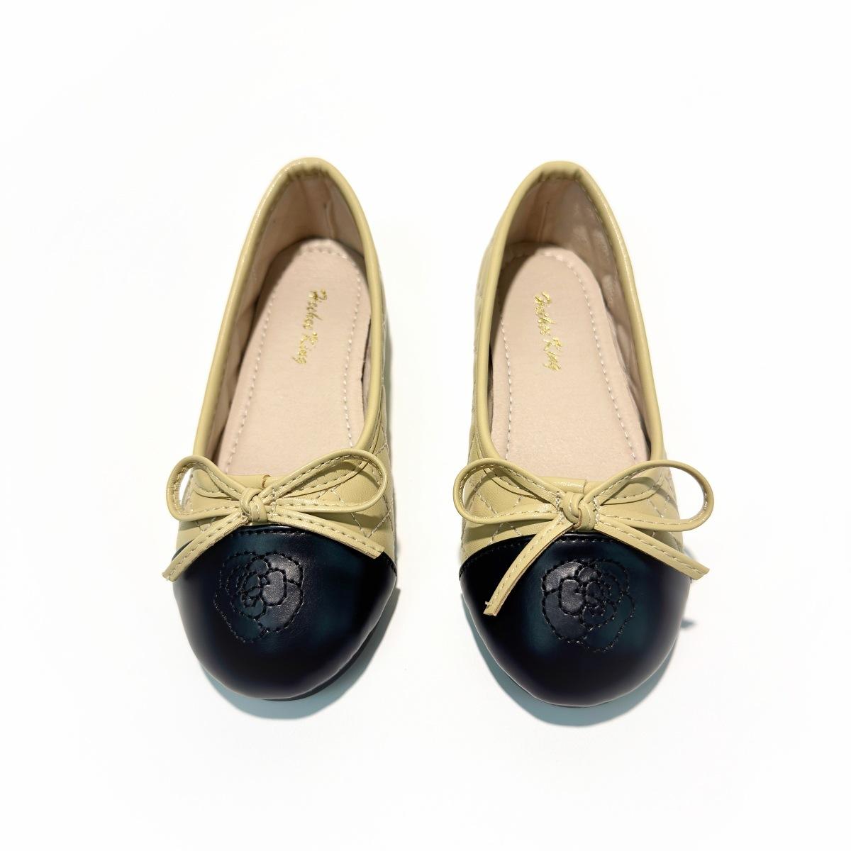 

Girls Soft Soled Leather Shoes With Butterfly Bow Color, Casual Flat Shoes For Women, Single Shoes 25 коричневый