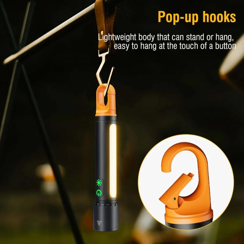 LED Zoom Flashlight Portable Outdoor Multifunctional Flashlights Keychain Rechargeable Torch Light with Light Sidelight