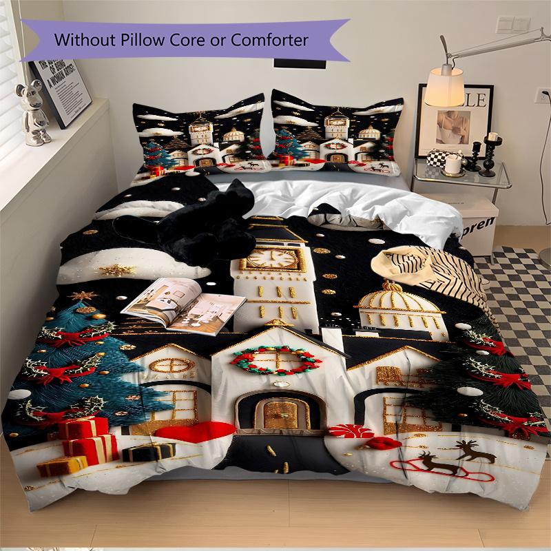 

3pc Christmas Winter Wonderland Home Decor Bedding Set-Festive Gift for Fans,Travelers & Daily Use | Suitable for Bedroom,Guest Room,Living Room 1170a 135x200cm