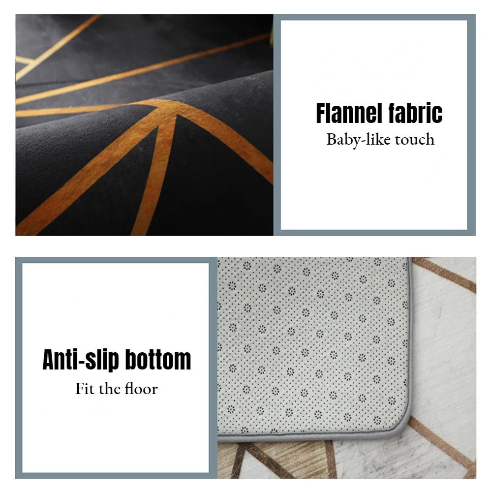 Grey Luxury Modern Carpet for Living Room Decoration Washable Rugs Bedroom Bedside Rug Anti Slip Cloakroom Floor Mat Large Size