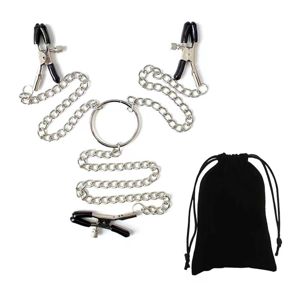 Kovová spona na bradavky s kovovým řetízkem pro ženy, fetiš na prsa, stydké pysky, stimulační masážní přístroj Bdsm Bondage Sex produkty