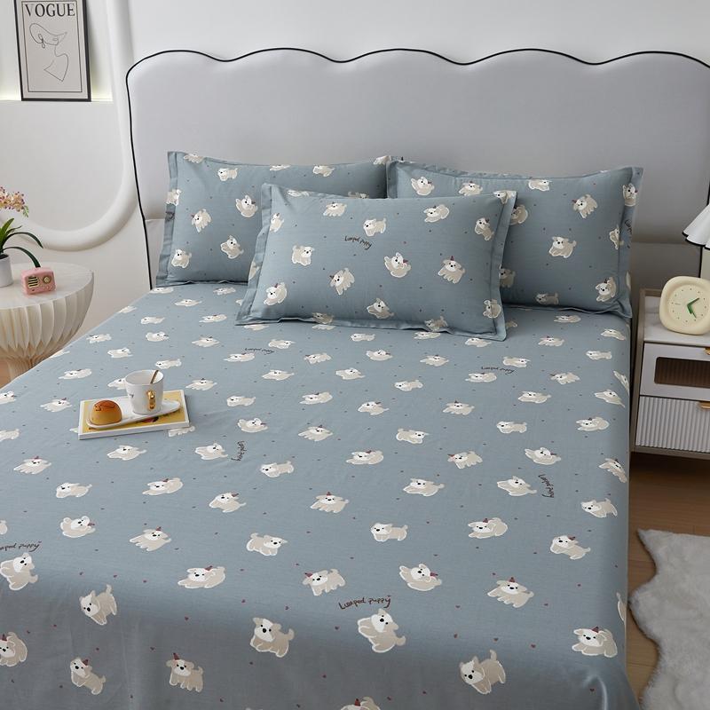 Cotton Bed Sheet  Cartoon Panda Animals Printed Double Top King Sheets for Girls Boys Kids Single Queen King Size Bed Linen