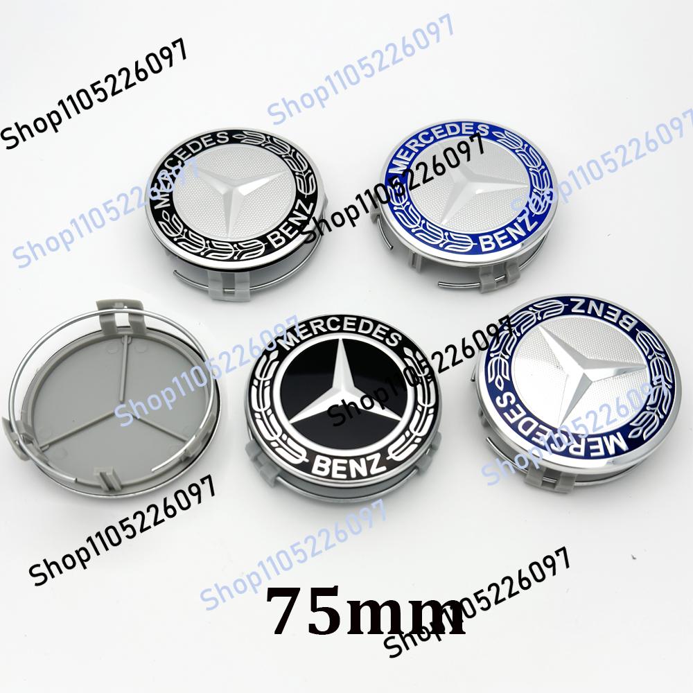 2026 Hot 4PCS 75mm Car Wheel Center Hub Caps Cover For Mercedes Benz AMG B/C/E/S Class W204 W211 W205 W212 W203 W213 W124 Car Accessories