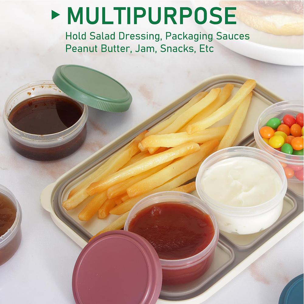 6pcs Salad Dressing Container with Leakproof Lids For Picnics and Travel