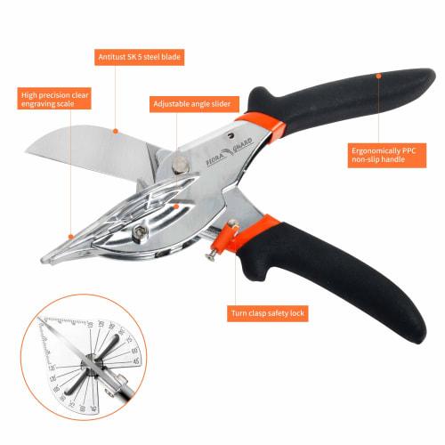 FLORA GUARD Mole Cutter, Angle Scissors, Multi-Angle Scissors, Adjustable 45-135, Cuts Wood, Plastic, PVC, Includes 2 Spare Blades (JDJ)