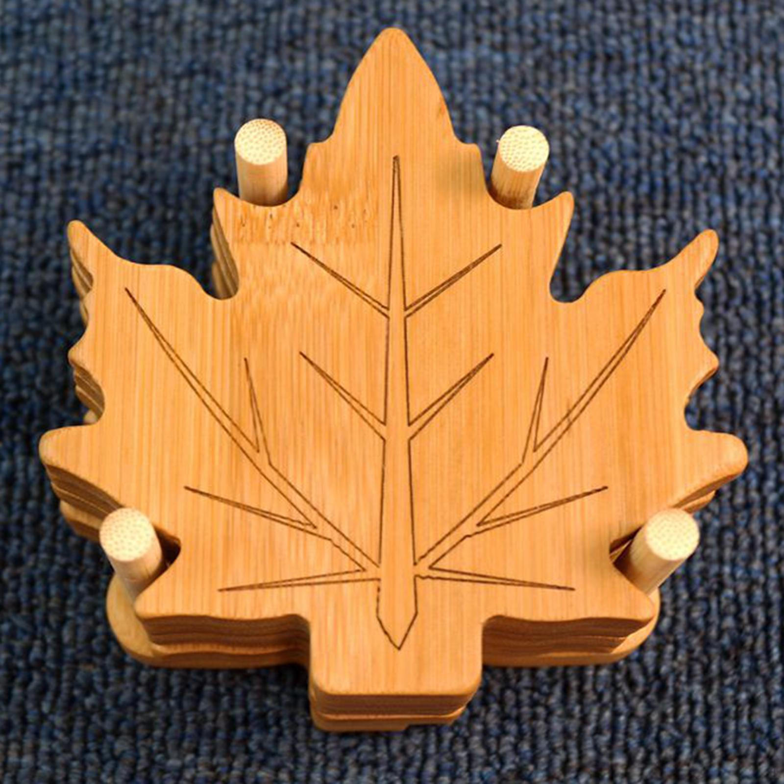 

6 шт. деревянных подставок с держателем для кружек и чашек, кухонные принадлежности Leaf base L