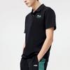 FILA Fusion Lifestyle Logo Print Letter Sports Casual Short Sleeve Polo Shirt Men Polo Shirts Black T11M123101FBK