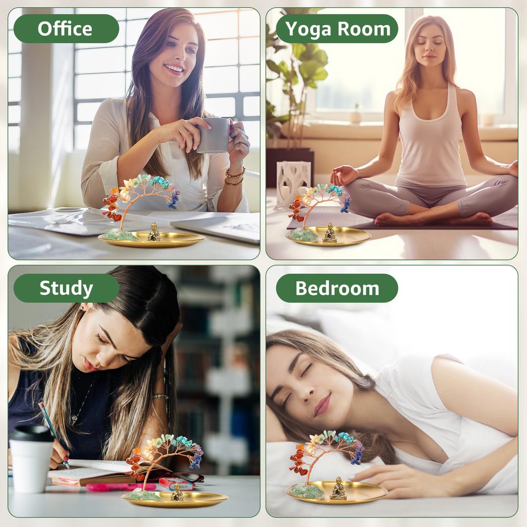 Seven Chakras Crystal Tree Of Life Positive Feng Shui Crystal 7 Chakras Tree Gem Home Decoration Gift To Family And Friends