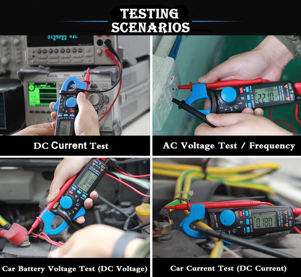 Digitale Strommesszange, professioneller AC/DC-Auto-Auto-Reparatur-Trms-Multimeter, Live-Check, Ncv, Hz, Kondensator-Wahltester