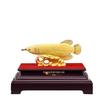 Flocked Sand Gold Dragon Fish Ornament - Annual Gift for Wealth & Home Decoration