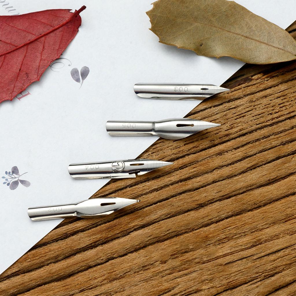 Dip Pen Holder with 4 Interchangeable Tip Resin Dip Pen Holder Adjustable Metal Flange for Beginner Artist Writing