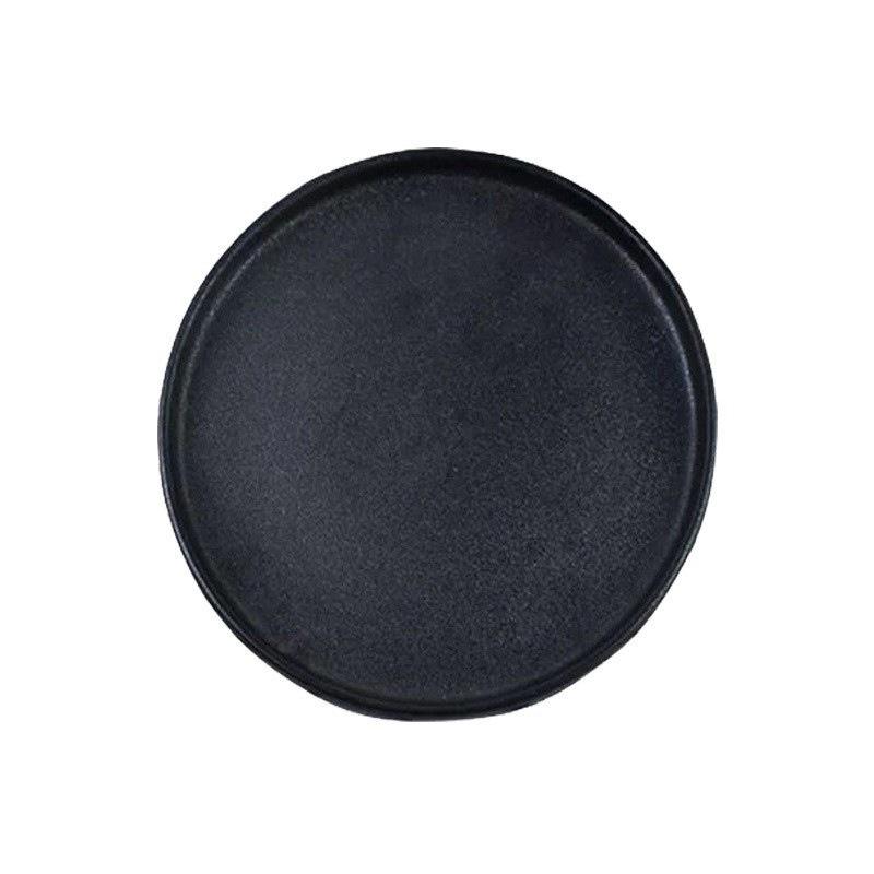 Steak Plate Japanese Black Frosted Steak Plate Ceramic Plate Household Flat Plate Hotel Restaurant Western Plate
