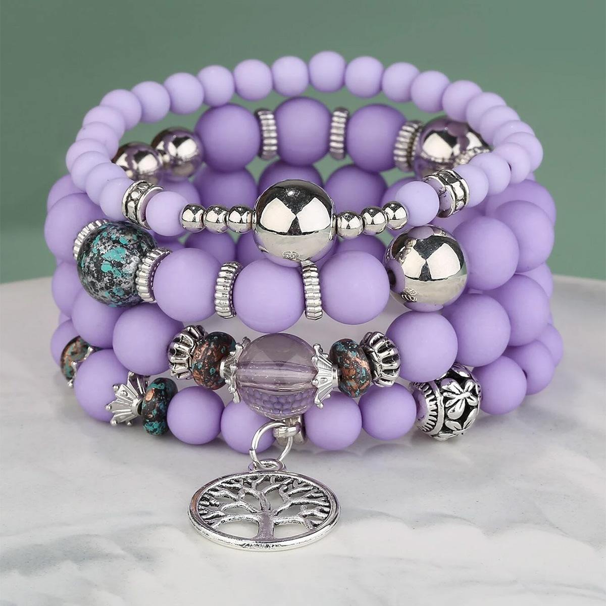 Богемный Стиль Многослойный Браслет с Бахромой из Бусин Женские Модные Украшения Браслет