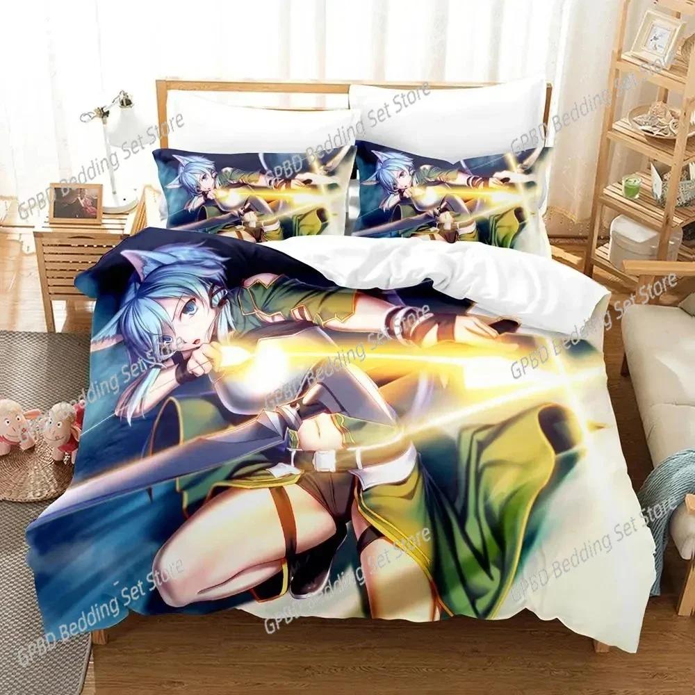 Comforter Anime Asada Shino Sword Art Online Bedding Set Bedroom Soft Modern S Comefortable