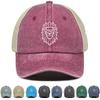 White Lion Printed Snapback Baseball Cap Adjustable Summer Breathable Simple Distressed Cap For Gifts Outdoor Cycling Hiking