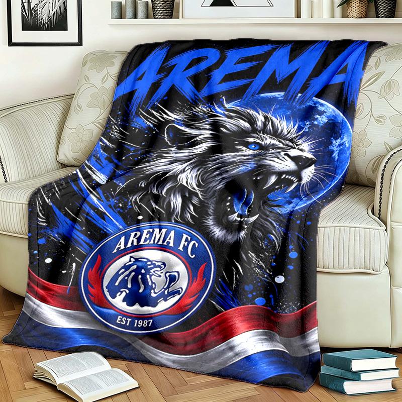 Arema FC Thema Personalisierte Outdoor Flanelldecken Weich Und Geeignet Für Alle Jahreszeiten Perfekt Für Sofas Betten Und Camping