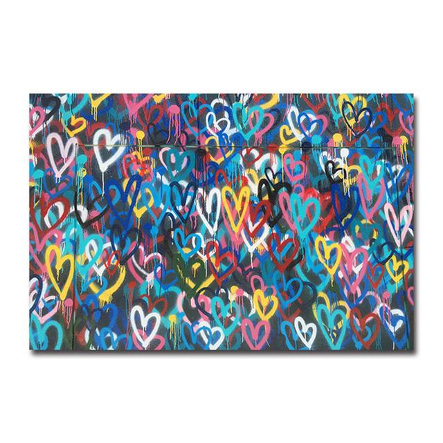 Modern Graffiti Street Panda Art Kiss of Victory Canvas Painting Wall Art Pictures Posters and Prints for Living Room Home Decor No Frame
