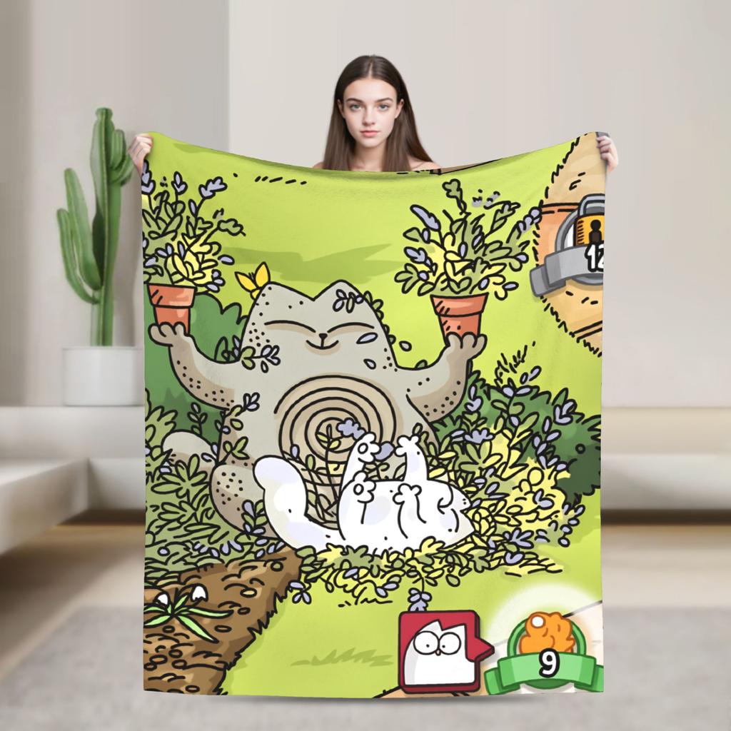 Simons Cat Cute Animal Anime Blanket Quality Warm Soft  Bedding Throws Winter Kids Outdoor Print Bedspread